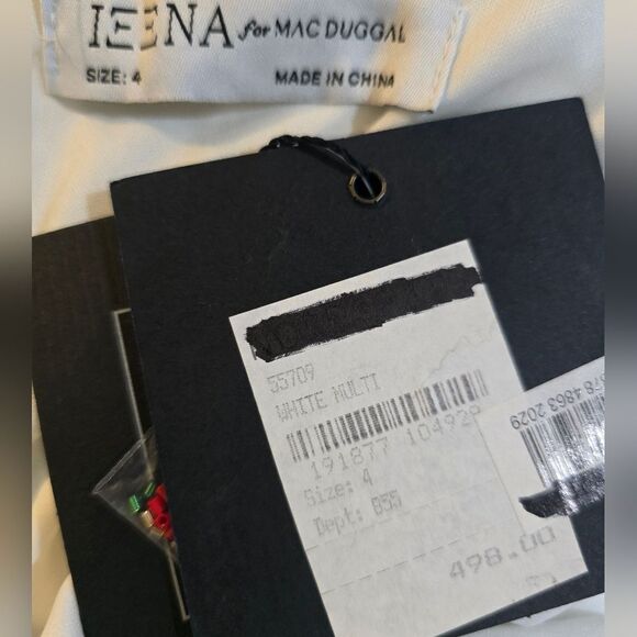 Mac Duggal 55709 Embellished Sleeve Jersey Wrap Gown NWT Size 4 White - Picture 7 of 7